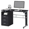SixBros. Computerschreibtisch Mit Viel Stauraum, 3 Schubladen, Schreibtisch In Schwarz, 120 X 58 Cm S-352/2072