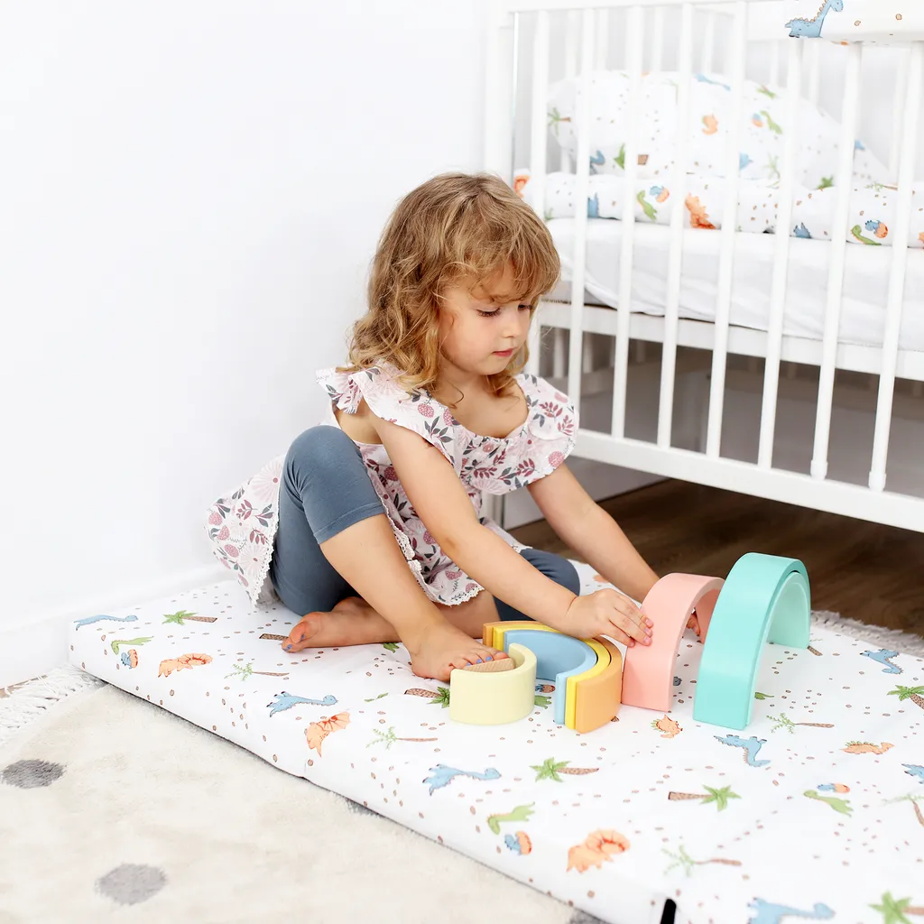 Reisebett Matratze 60x120 Cm Faltbar - Dicke Faltbare Matratze Für Baby Klappmatratze Kinder Matratze Reisebett 120x60 Dinosaurier – Bild 5