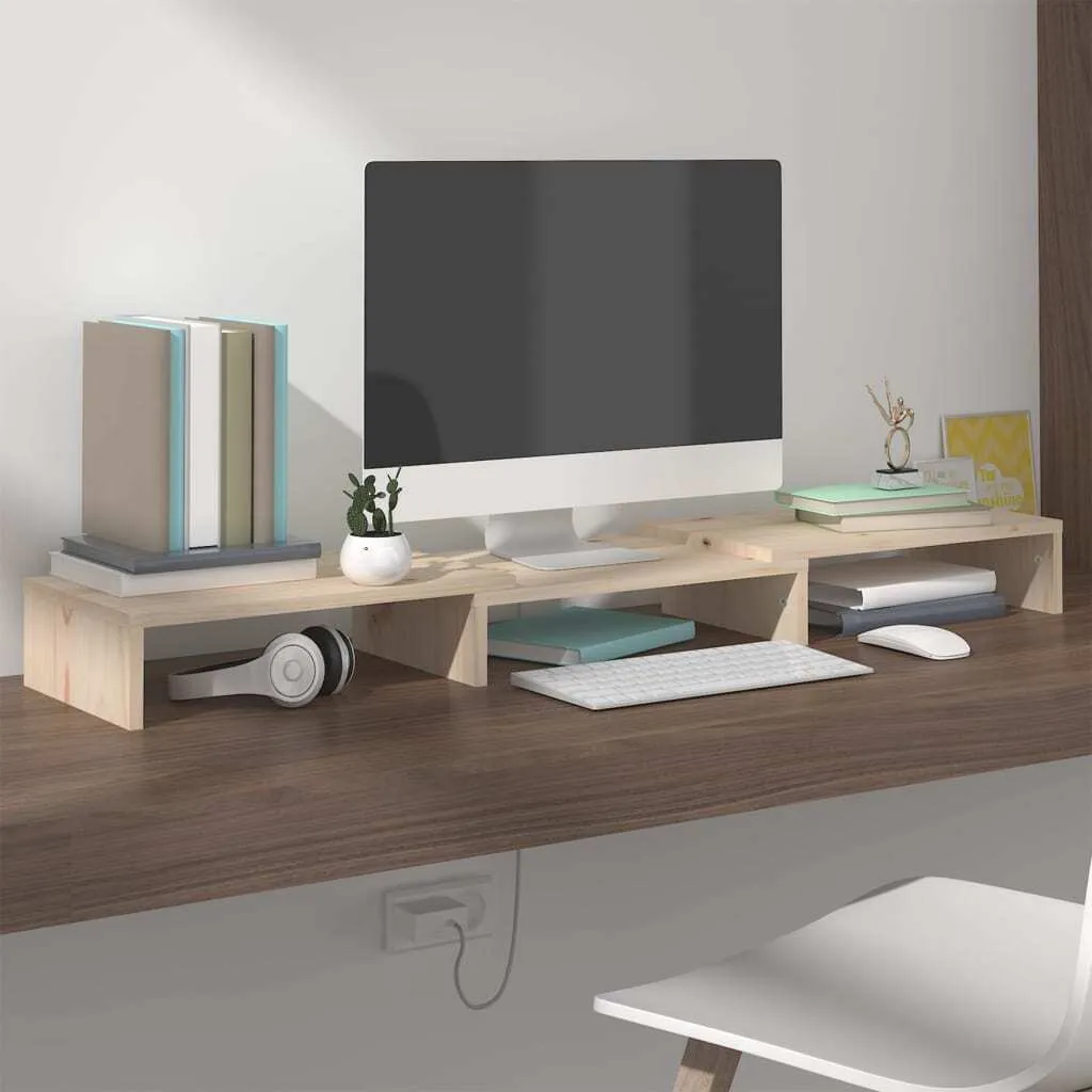 VidaXL Monitorständer 80x24x10,5 Cm Massivholz Kiefer – Bild 2