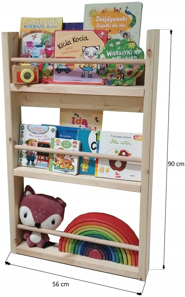 NeedSleep® Bücherregal Kinder Regal Holz - Wandregal Hängeregal Kinderzimmer – Bild 2