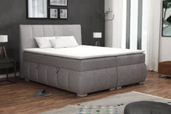 Furnix Polsterbet Mit Bettkasten Topper Boxspringbett CARRI 180x200cm LX05 Grau
