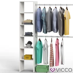 Vicco Kleiderschrank Weiß 140 X 190 X 38 Cm Holzwerkstoff