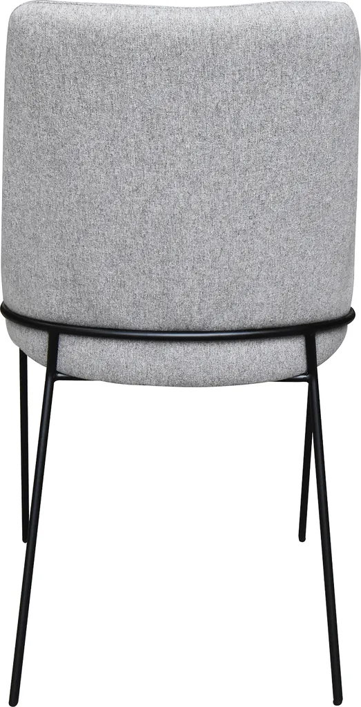 HOMEXPERTS Esszimmerstuhl Carina 2er-Set, Metall Schwarz, Webstoff Grau – Bild 6