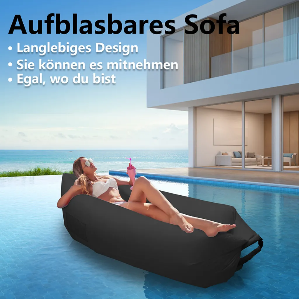 EINFEBEN Luftsofa Luftbetten Aufblasbar Lounger Sitzkissen Wasserdichtes Luftcouch Belastbar Naturehike 190T – Bild 4