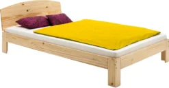 Massivholzbett Einzelbett Bett TIM Kiefer Massiv Natur Lackiert 100 X 200 Cm (B X L)