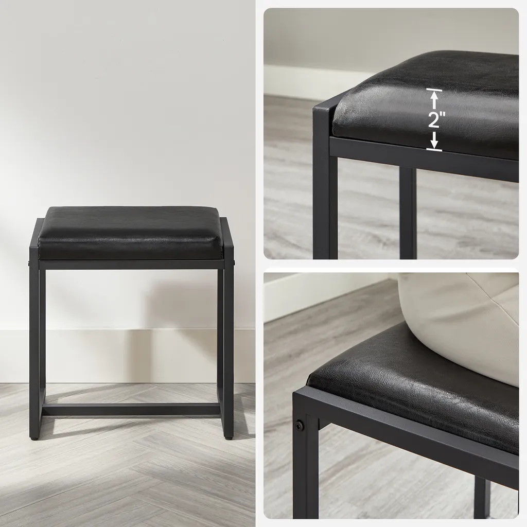 VASAGLE Schminktisch, Frisiertisch Mit 3-teiligem Klappspiegel Kosmetiktisch Mit Gepolstertem Hocker, 3 Schubladen Vintagebraun-schwarz RVT004B01 – Bild 14