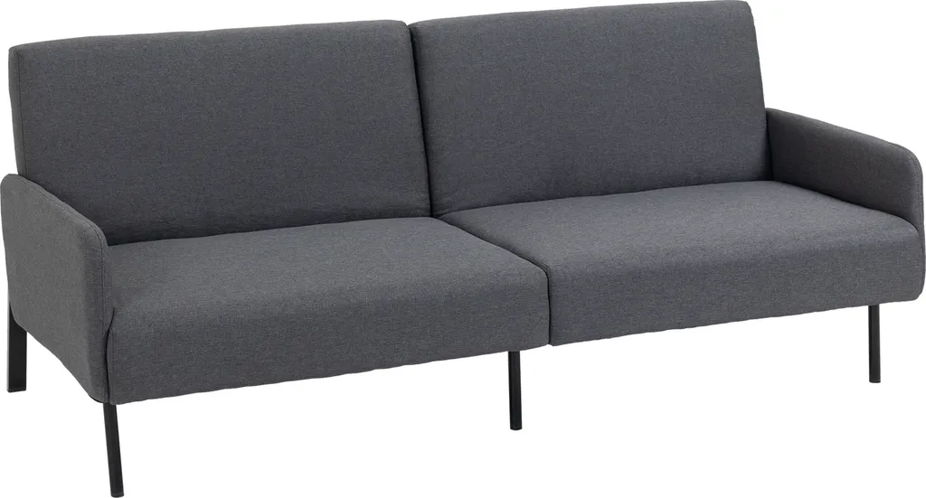 HOMCOM Schlafsofa Klappsofa 2-Sitzer Stoffsofa Bettsofa Sofa Mit Schlaffunktion Sofagarnitur Leinen-Touch Stahl Grau 214 X 94 X 81 Cm