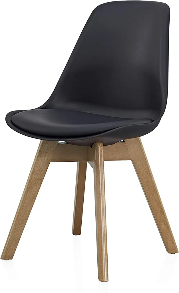 Esszimmerstuhl -4 Stück-Esszimmerstühle - Schalenstuhl - Gestell Aus Buchenholz - Schwarz – Bild 2