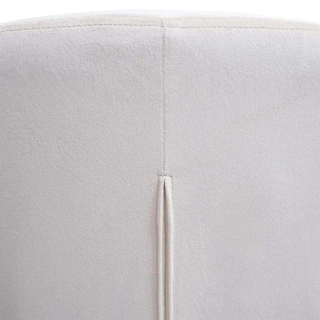 6er-Set Esszimmerstuhl MCW-F18, Stuhl Küchenstuhl, Retro Design Samt Creme-weiß, Goldene Beine – Bild 6