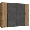 Kleiderschrank Drehtürenschrank NARAGO Artisan Eiche-grau 270 Cm - Die Möbelfundgrube