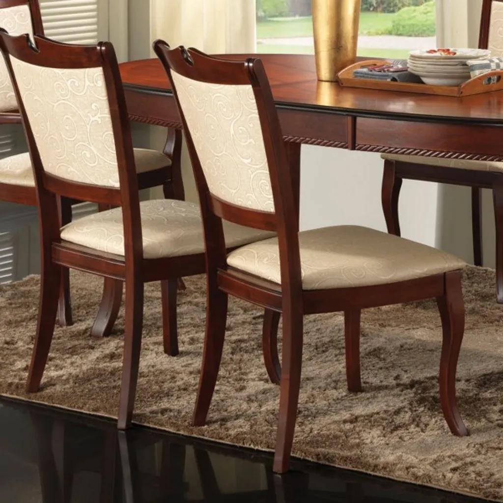 CasaDolce Esszimmerstuhl REGNANT, 2-er Set, 48x45x95,5 Cm, Mahagoni