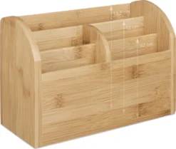 Relaxdays Schreibtisch-Organizer Bambus