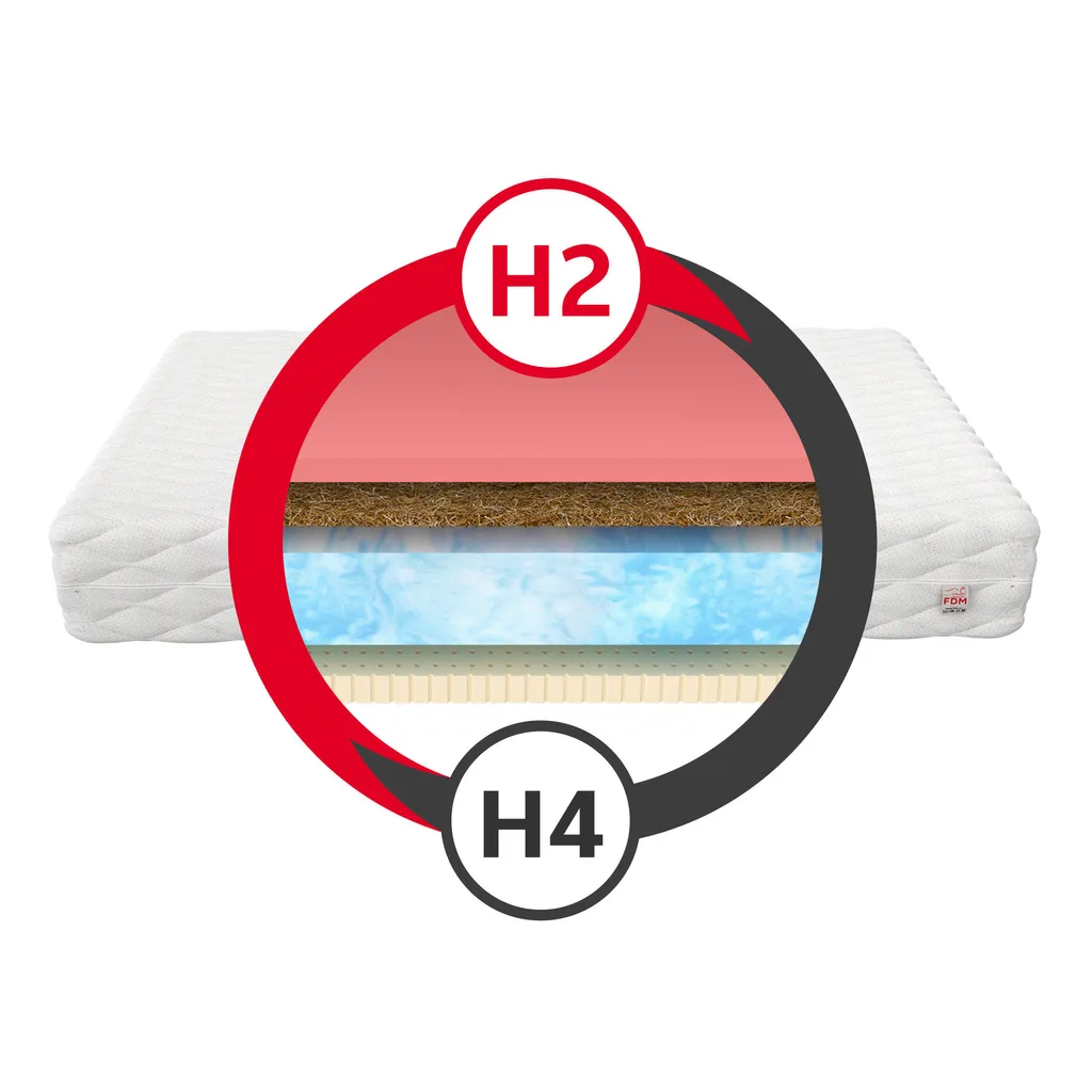 Matratze 140x200 Cm ERGO Kaltschaum 7 Zonen H2 H4 Höhe Ca.22 Cm Kokos Latex Visco Memory BIO FOAM-SCHAUM Matratzenbezug Premium JERSEY – Bild 3