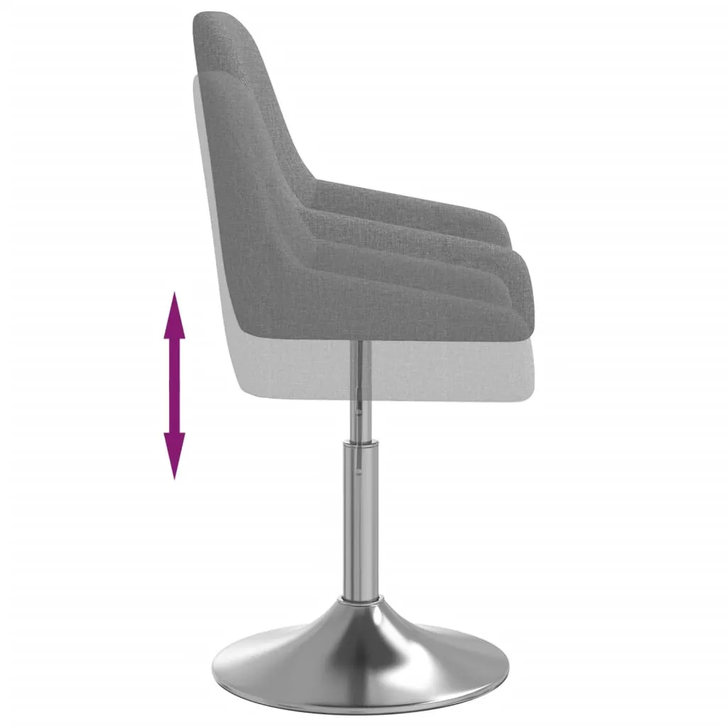 VidaXL Esszimmerstuhl Drehbar Dunkelgrau Stoff – Bild 6