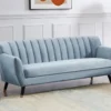 Sofa 3-Sitzer - Samt - Hellblau - ALMARA