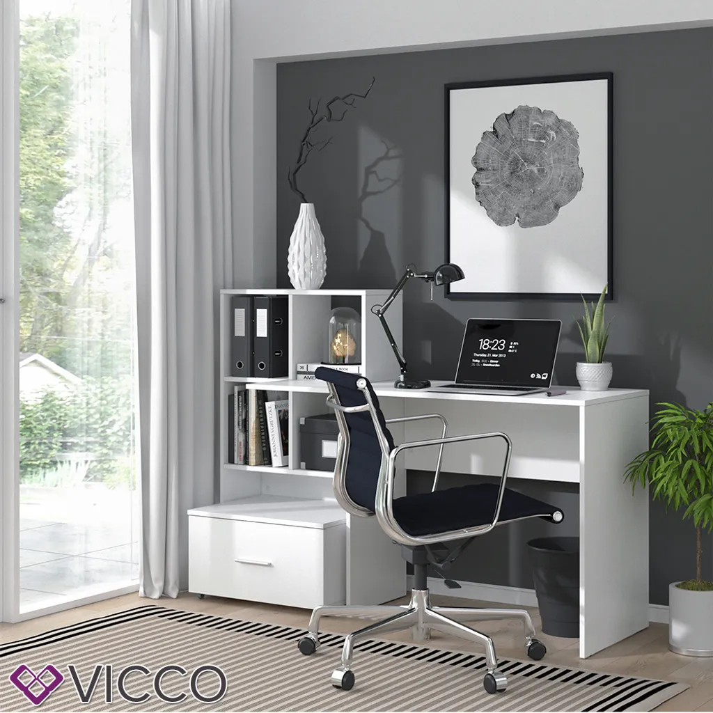 Vicco Schreibtisch Loris Weiß 149,2 X 105,6 X 49,8 Cm Holzwerkstoff – Bild 4