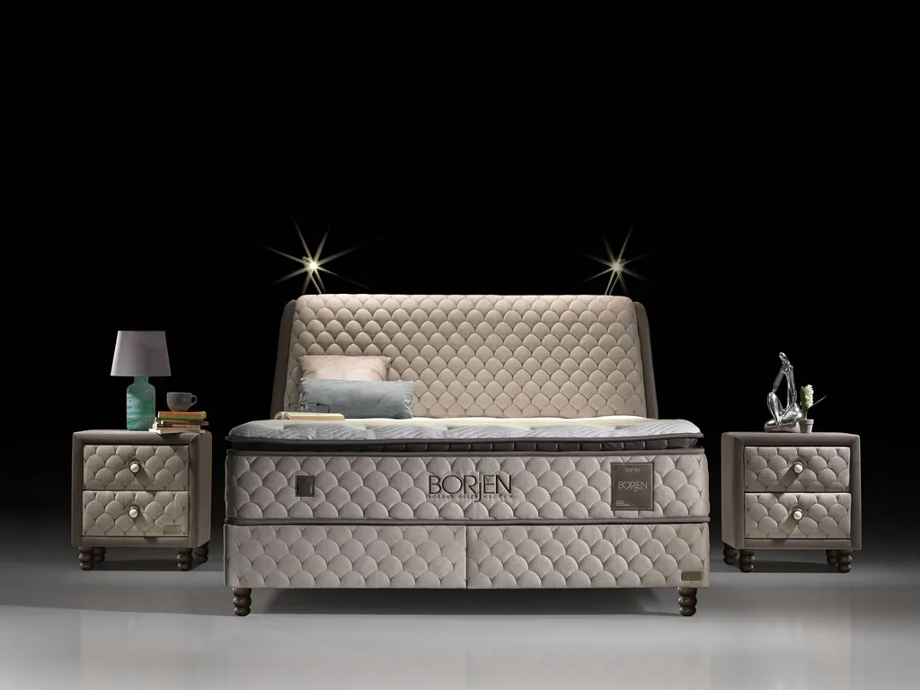Boxspringbett Doppelbett - Borjen Bambi Yatak Das Perfekte Bett Für Ihr Schlafzimmer. 180x200cm Bett Taschenfederkern-Matratze, Topper Mit Memoryeffekt, Mit Bettkasten – Bild 19