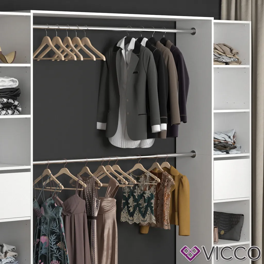 Vicco Kleiderschrank Guest Weiß 225,4 X 189,4 X 35 Cm Holzwerkstoff – Bild 5