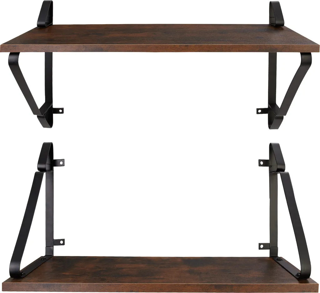Tectake 2 Hängeregale Irvine - Industrial Dunkelbraun – Bild 2