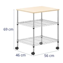 Metallregal Standregal Steckregal Haushaltsregal Küchenwagen 4 Rollen 30 Kg