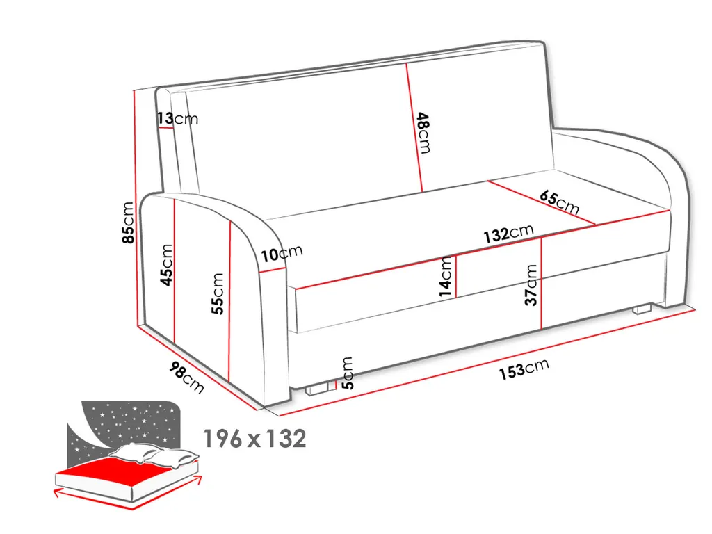 Mirjan24 Schlafsofa Viva Soft III, Stilvoll Polstersofa, Polstersofa Mit Schlaffunktion Und Bettkasten (Farbe: Mono 244 + Sorriso 4) – Bild 6