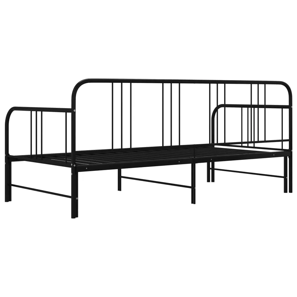 VidaXL Ausziehsofa Bettgestell Schwarz Metall 90x200 Cm – Bild 5