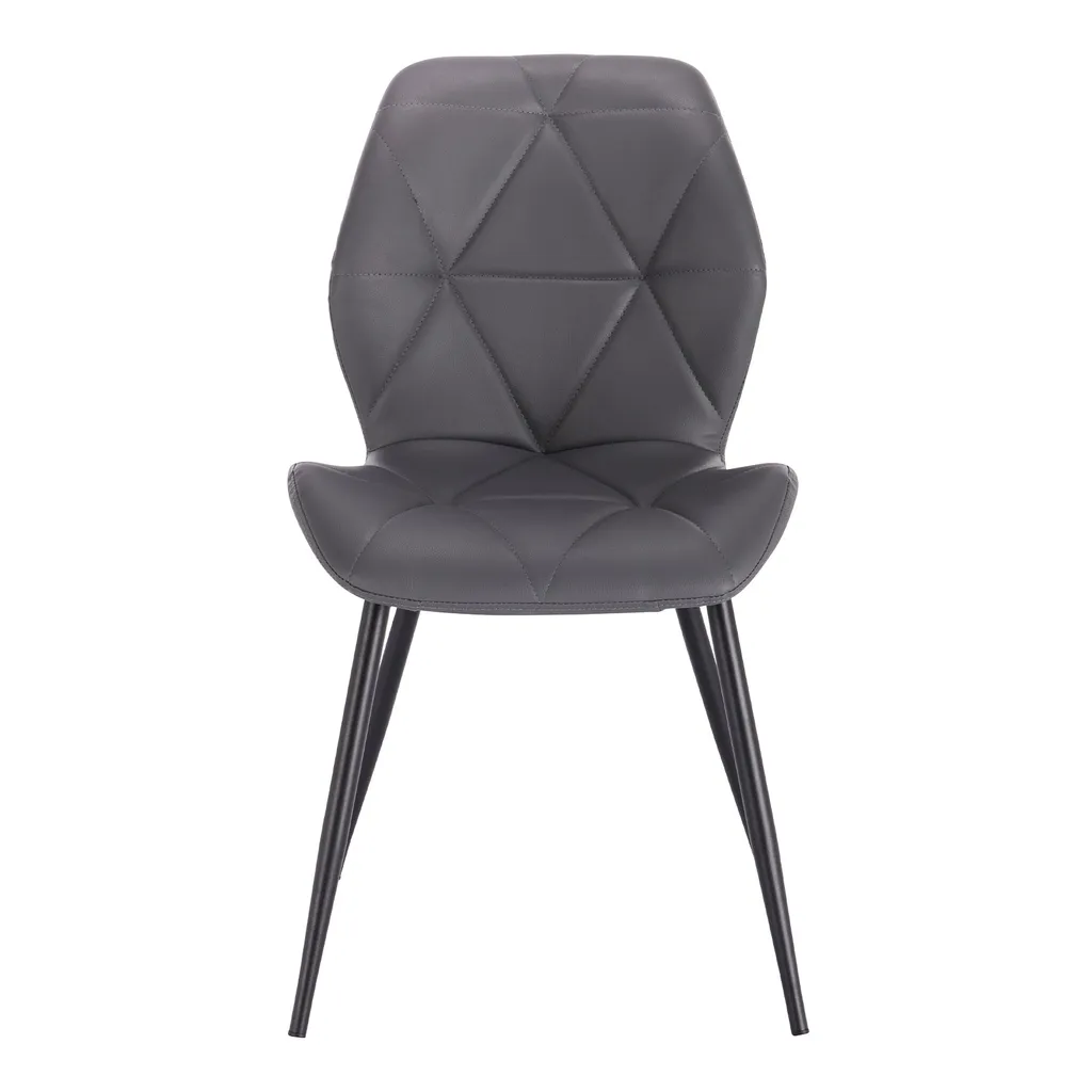 SVITA JAMIE 2er Set Esszimmerstuhl Polsterstuhl Ohne Armlehnen Kunstleder Grau – Bild 4