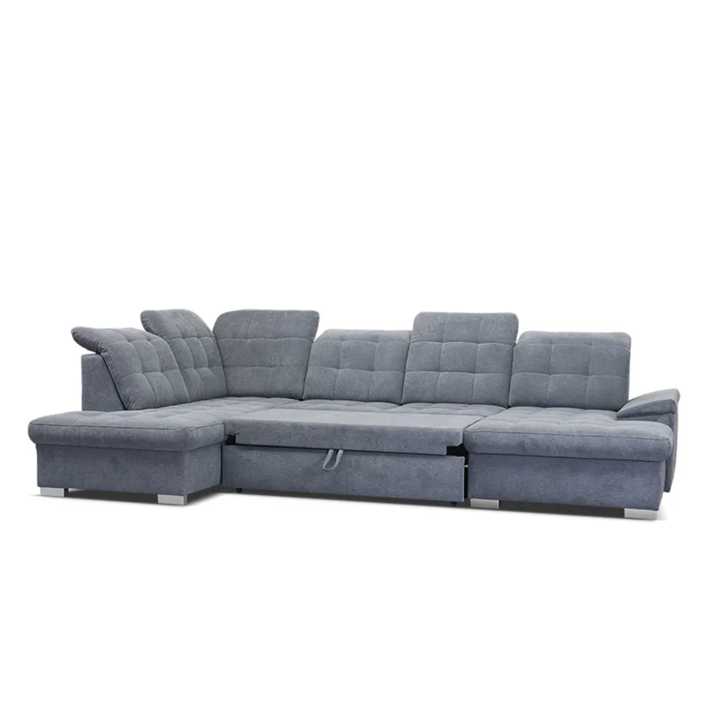 Selsey - Sofa In U-Form / Wohnlandschaft JAMAAL In Grau, Regulierbare Rückenlehne, Schlaffunktion, Bettkasten, Ottomane Rechts, 330 Cm – Bild 5