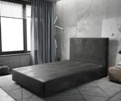 DELIFE Boxspringgestell Dream-Well 120x200 Cm Mikrofaser Anthrazit Vintage