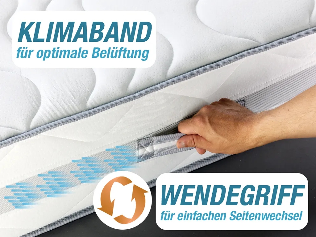 BMM Komfort XXL 7-Zonen Matratze H4 Extra Hart, SilverCare Klimaband, SchulterPLUS, 90x200cm – Bild 5