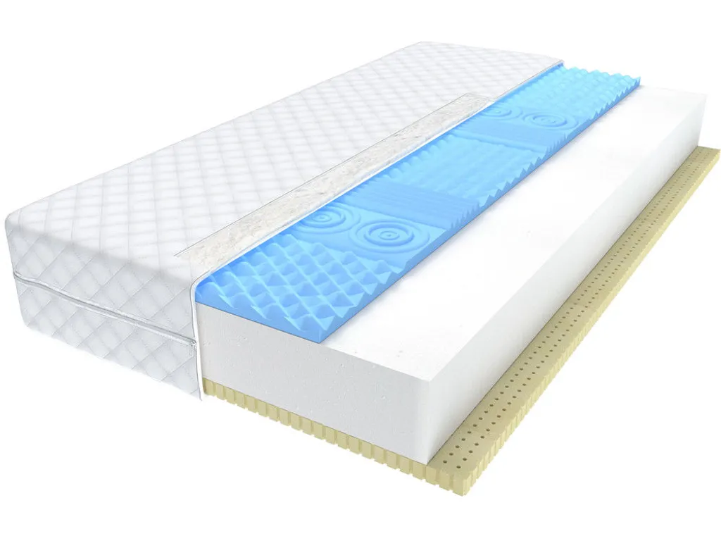 Matratze 90x200 Cm NEAPOL H2 Höhe Ca. 13 Cm HR Schaum 7 ZONEN + Latexschicht