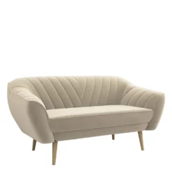 Sofa VIKI Polstersofa Couch Loungesofa Drei Personen Moderne Sofa - Creme
