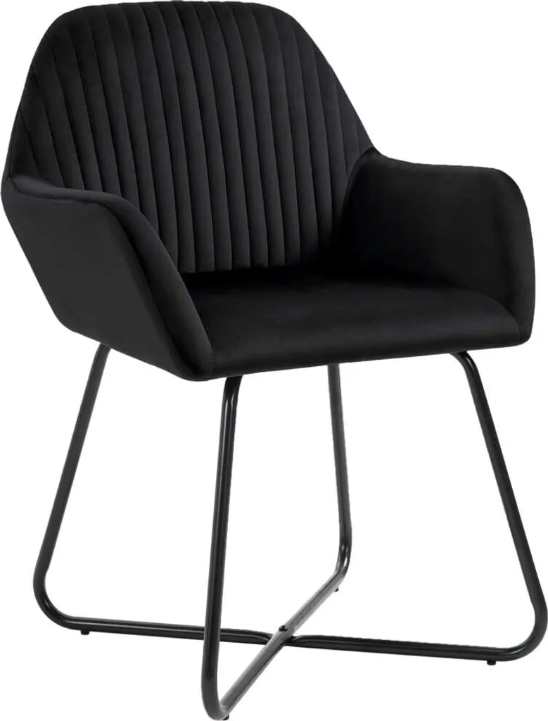 VidaXL Esszimmerstühle 4 Stk. Schwarz Samt – Bild 2