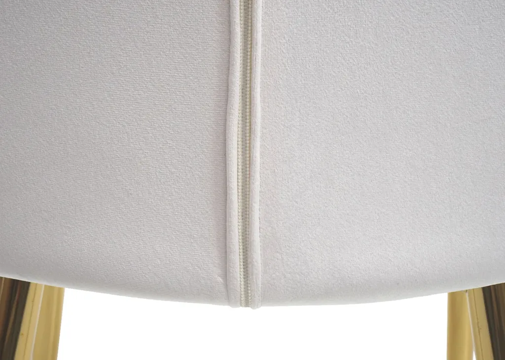 6er-Set Esszimmerstuhl MCW-F18, Stuhl Küchenstuhl, Retro Design Samt Creme-weiß, Goldene Beine – Bild 13