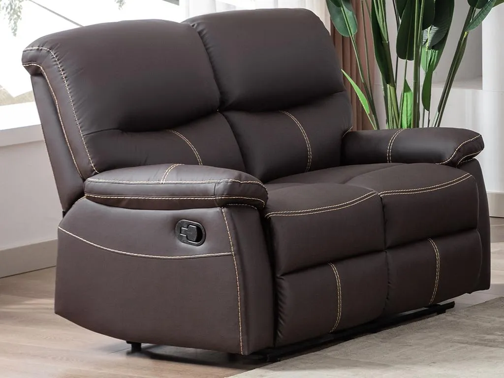 Relaxsofa 2-Sitzer - Kunstleder - Braun - CANBY – Bild 2