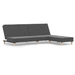 VidaXL Schlafsofa 2-Sitzer Mit FuĂźhocker Dunkelgrau Stoff