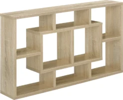 Wandregal Saputit 85x16x48cm Regal Mit 8 Ablageflächen Bücherregal Hängeregal Büroregal Retro Eiche-Optik [en.casa]