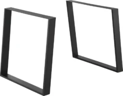 Tischgestell Stahl Tischuntergestell Tischkufen Tischbein 75x72cm Matt Schwarz