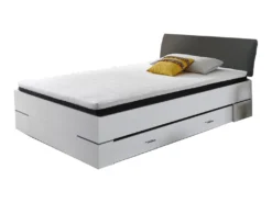 Boxbett 140 X 200 Cm Weiß Mit 4 Cm Topper - LENA - Die Möbelfundgrube