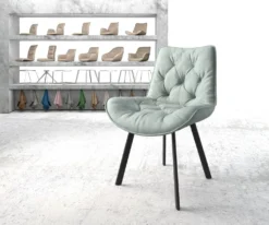 DELIFE Esszimmerstuhl Taimi-Flex Stripes Mint 4-Fuß Oval Schwarz