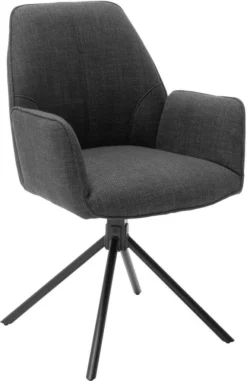 Esszimmerstuhl Sitzmöbel Polsterstuhl Küchenstuhl Stuhl "Pettau II" (2-er Set) Anthrazit