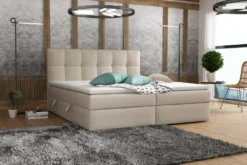 Furnix Polsterbett Mit Bettkasten Topper CARMELIE Luxus Boxspringbett 180x200 Beige SR21