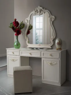 Barock Schminktisch Und Spiege Nora Und In Beige / Gold