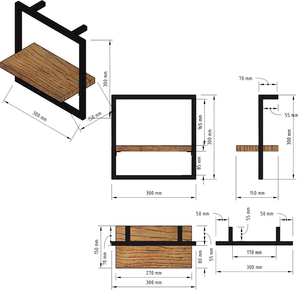 4-tlg. Wandregale In Weiß Gerahmt Mit Baumkante Von Holz4home® – Bild 11