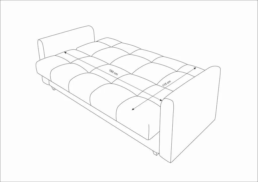 FURNIX Sofa 3-Sitzer-Schlafsofa LENTIS, Polstercouch Mit Bettkasten Grün IT10 – Bild 5
