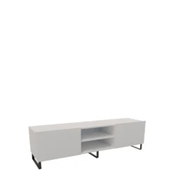 Mirjan24 TV-Lowboard Kesera 160, Industrial TV-Tisch, Loft TV-Schrank, Stilvoll Wohnzimmer (Farbe: Weiß)