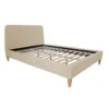 Homestyle4u 2011, Polsterbett 140x200 Mit Lattenrost Beige Creme Doppelbett Stoffbett Bettgestell Bett