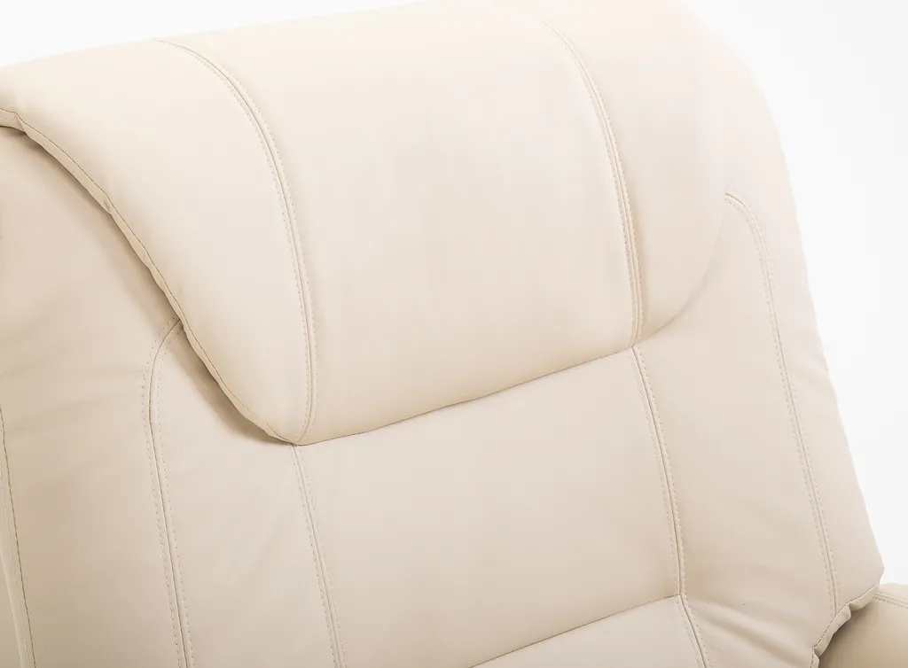 HOMCOM Elektrischer Massage-Liegestuhl Mit Vibrierendemassage Heizfunktion Aufstehhilfe Elektrorollstuhl Fernbedienung Mit Netzkabel Kunstleder Cremeweiß 93 X 95 X 106 Cm – Bild 8