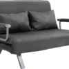 HOMCOM Doppelsofa Mit 2 Kissen Schlafsofa Mit Verstellbarer Rückenlehne Stoffabdeckung Abnehmbar Faux Suede Stahl Schaumstoff Grau 105 X 80 X 78 Cm