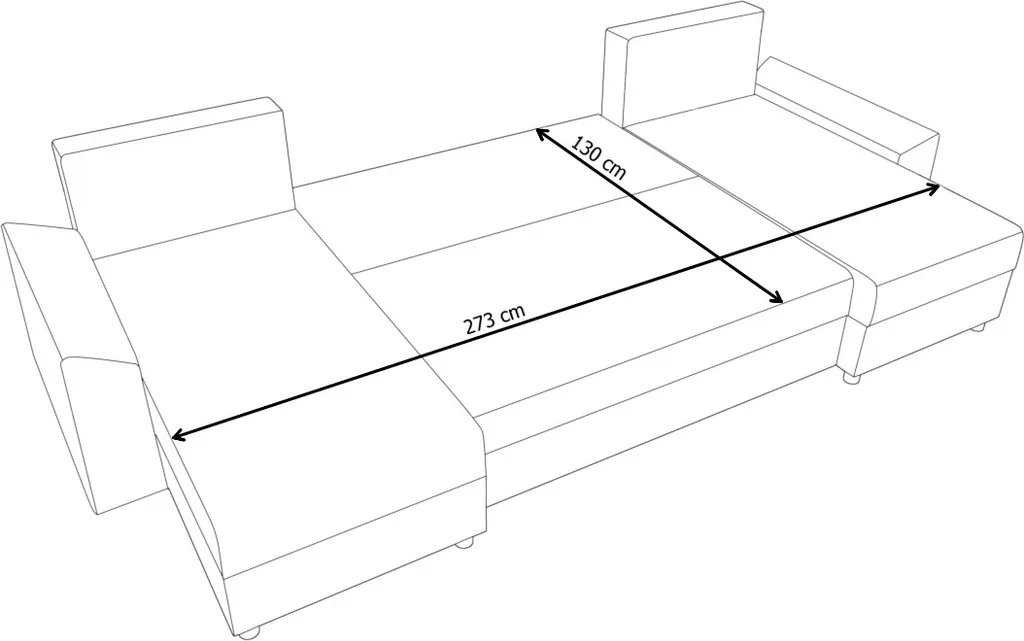 Sofa Mit Schlaffunktion In U-Form PAMELA, Couch, Schlaffunktion , Wohnlandschaft Wohnzimmer, 321x80x139, Sawana 14/sawana 05 – Bild 3